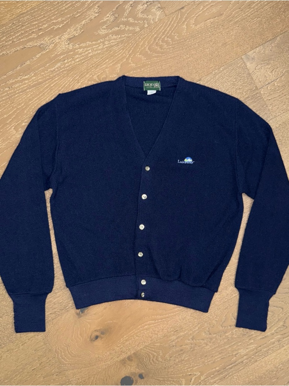 Vintage Izod‎ Navy Button-Up V-Neck Cardigan Sweater